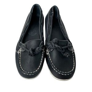 TOMS Majorca Perforated Open Toe Booties Womens 7.5 Black Suede